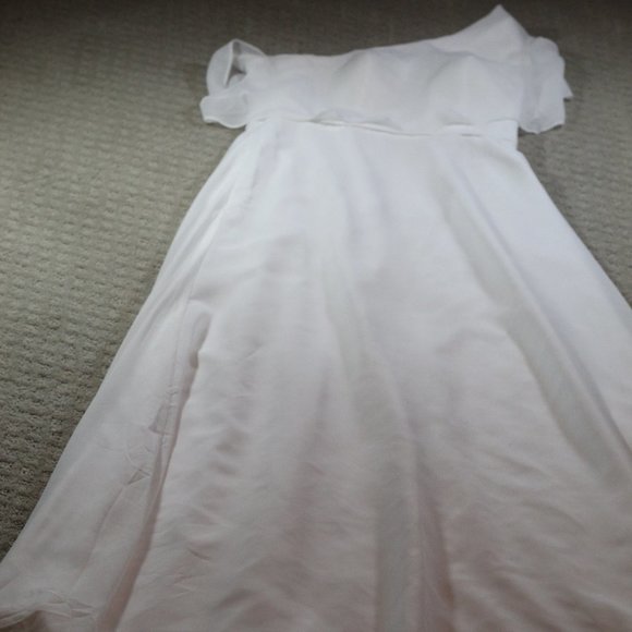 Azazie White Chiffon Wedding Dress - Picture 1 of 6
